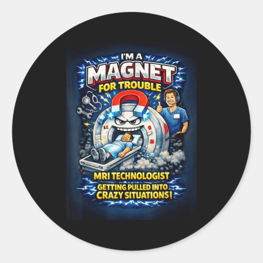 Lustiger MRT-Technologe Runder Aufkleber (Vorderseite)