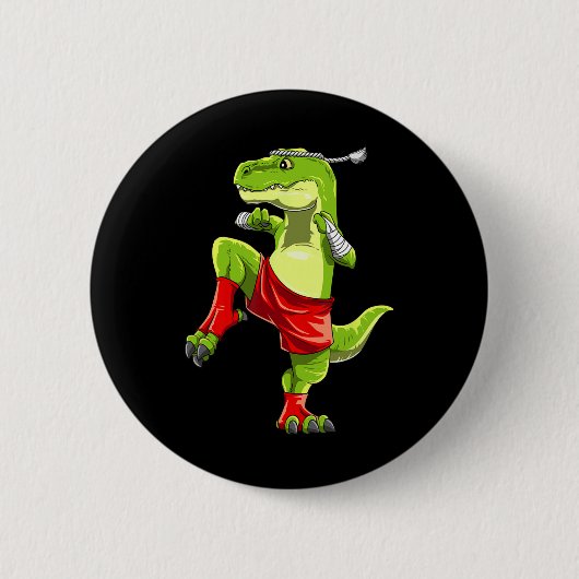 Lustiger Muay Thai T-Rex - Thai-Boxen  Button (Vorderseite)