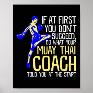 Lustiger Muay-Thai-Trainer-Boxdesign  Poster