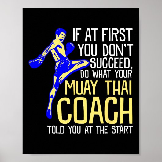 Lustiger Muay-Thai-Trainer-Boxdesign Poster (Vorne)