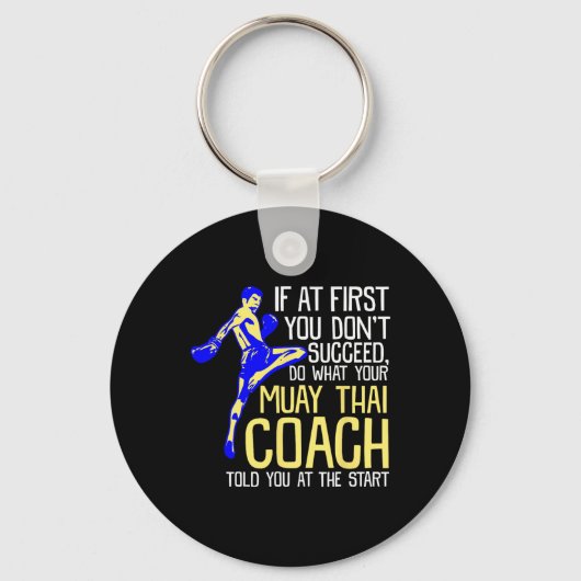 Lustiger Muay-Thai-Trainer-Boxdesign Schlüsselanhänger (Vorderseite)