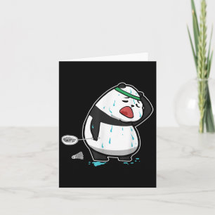 Lustiger müder Panda spielt Badminton  Karte