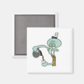 Lustiger müder Squidward, der Kaffeetasse gießt -  Magnet (Vorderseite/Rückseite)