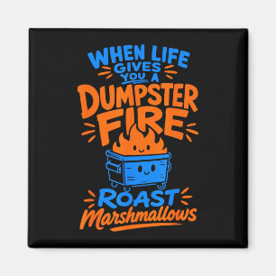 Lustiger Müllcontainer Feuer Marshmallow Magnet