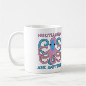 Lustiger Multi Tasking Frag Alles Oktopus Kaffeetasse (Links)