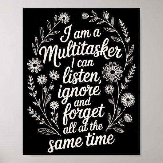 Lustiger Multitasking-Humor-Zitat Sarkastische Gra Poster (Vorne)