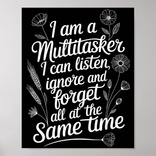 Lustiger Multitasking-Humor-Zitat Sarkastische Gra Poster (Vorne)