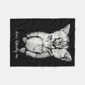 Lustiger Munchkin-Raucher-Kätzchen-stehende-Katze- Fleecedecke (Vorderseite (Horizontal))