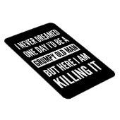 Lustiger mürrischer alter Mann Magnet | Geschenk f (Rechte Seite)