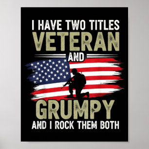 Lustiger mürrischer alter Vater Opa Militärveteran Poster