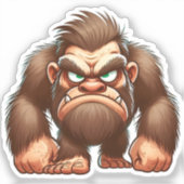 Lustiger mürrischer Bigfoot-Aufkleber | Sasquatch- Aufkleber (Vorderseite)