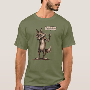 Lustiger, mürrischer Cartoon-Kojote außer Betrieb T-Shirt