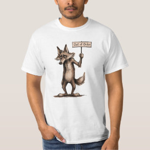 Lustiger, mürrischer Cartoon-Kojote außer Betrieb T-Shirt