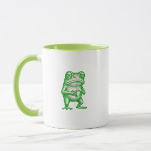 Lustiger mürrischer Frosch Kaffee Montagmorgen Tasse