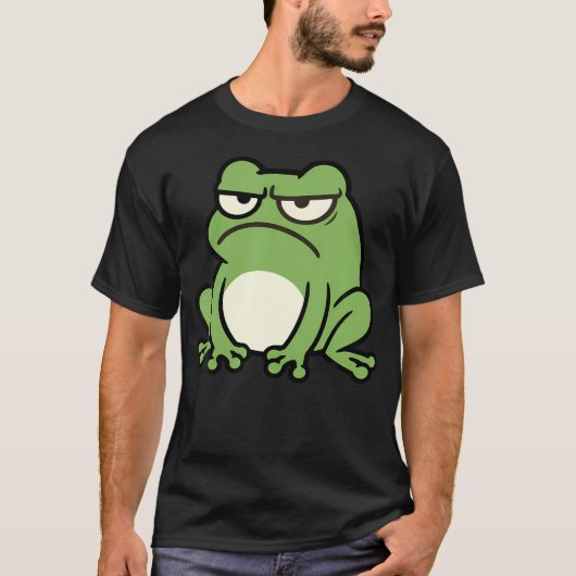 Lustiger mürrischer Frosch Kröte Tier T-Shirt (Vorderseite)