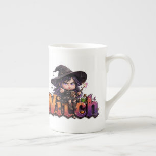 Lustiger mürrischer Hexenbecher Halloween Hexen-Ka Porzellantasse