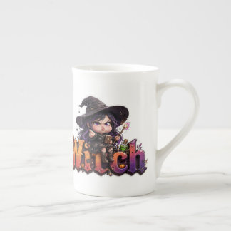 Lustiger mürrischer Hexenbecher Halloween Hexen-Ka Porzellantasse