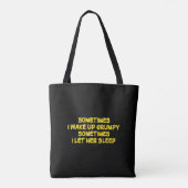 Lustiger mürrischer Morgenhumor für sie Tasche (Rückseite)