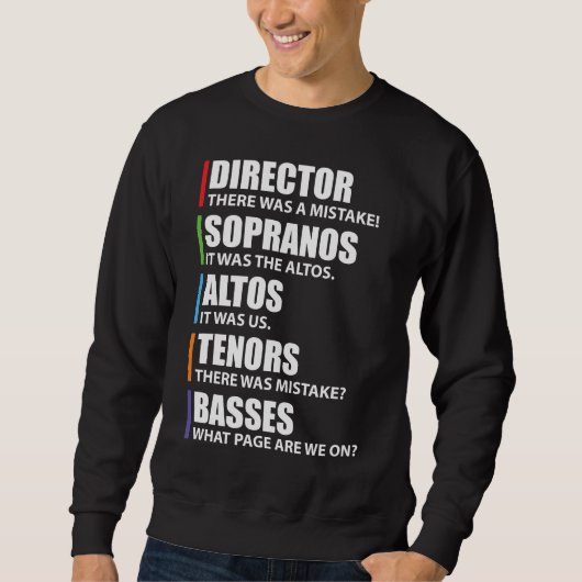 Lustiger Musik-Chor-singenchor scherzen Sweatshirt (Vorderseite)