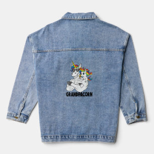 Lustiger Muskel-Opa-Einhorn-Old-Pops-Grandpacorn Jeansjacke