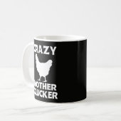 Lustiger Mutter-Gacker-Huhn-Wortwitz Kaffeetasse (Vorderseite Links)