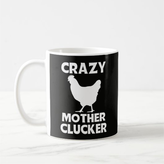 Lustiger Mutter-Gacker-Huhn-Wortwitz Kaffeetasse (Links)