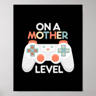 Lustiger Muttertag Gamer-Mutter spielt auf einem M Poster
