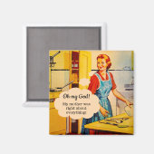 Lustiger Muttertags Vintage Magnet (Vorderseite/Rückseite)