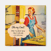 Lustiger Muttertags Vintage Magnet (Vorne)