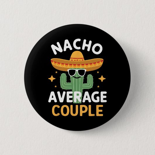 Lustiger Nacho Durchschnittliches Paar Cinco De Ma Button (Vorderseite)