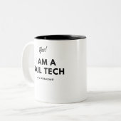 Lustiger Nageltech-Schwarzweiss-niedliches Zweifarbige Tasse (Vorderseite Links)