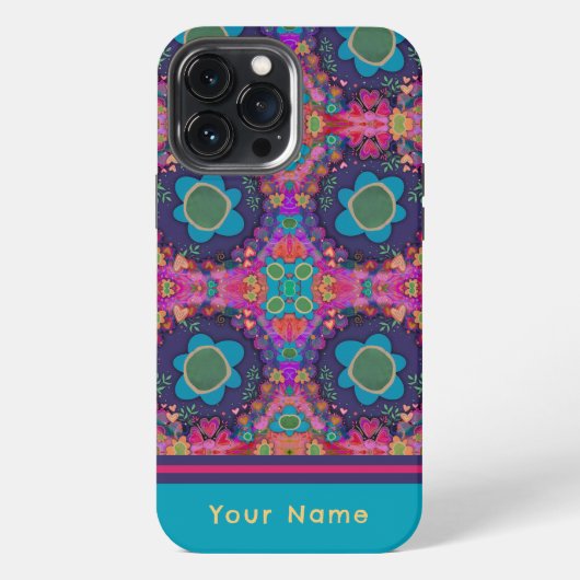 Lustiger Name Boho Blumen benutzerdefiniertes Must iPhone Hülle (Rückseite)
