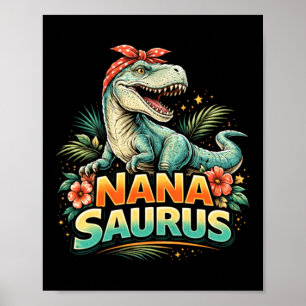 Lustiger Nanasaurus T Rex Dinosaur Nana Familie Poster