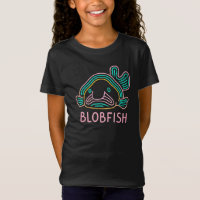 Lustiger Neon Blobfisch – Skurrile Tiefsee-Cartoon