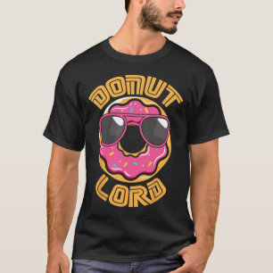 Lustiger Nerd-Donut-Lord-Videospiel-Geek-Rosa-Teig T-Shirt