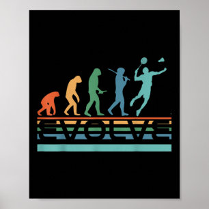 Lustiger Nerd Evolve Badminton Spieler Evolution S Poster