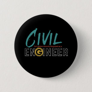 Lustiger Nerd-Ingenieur-ziviler Technik-Student Button