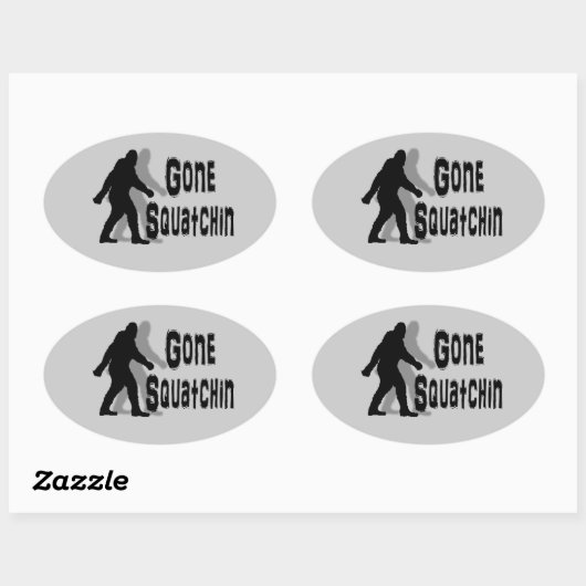 lustiger Nerdgeek, großer Fußsasquatsch Ovaler Aufkleber (Blatt)