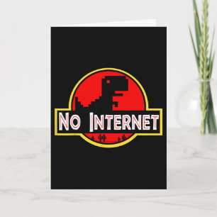 Lustiger nerdiger Kein-Internet-Dinosaurier Inform Karte