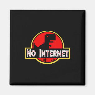 Lustiger nerdiger Kein-Internet-Dinosaurier Inform Magnet