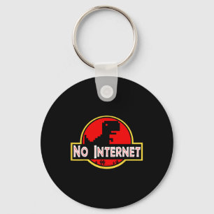 Lustiger nerdiger Kein-Internet-Dinosaurier Inform Schlüsselanhänger
