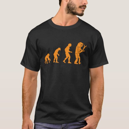 Lustiger nerdiger Roboter Evolution Computer Robot T-Shirt (Vorderseite)