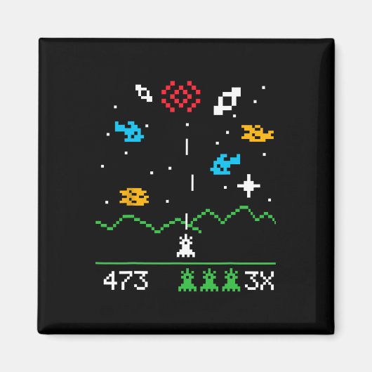 Lustiger nerdiger vintage Astrospace Videospieler Magnet (Vorne)