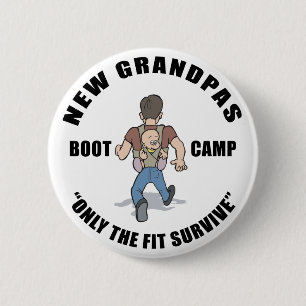 Lustiger neuer Großvater Boot Camp Button