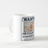 Lustiger Neugeborener "Schlafräuber etabliert" Kaffeetasse (Vorderseite Links)