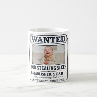 Lustiger Neugeborener "Schlafräuber etabliert" Kaffeetasse