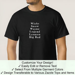 Lustiger Neuheiten Vorname John Benutzerdefinierte T-Shirt