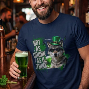 Lustiger Nicht so betrunkener Wolf St. Patricks Da T-Shirt