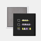 Lustiger nichtbinärer Gamer-Männer En  Magnet (Vorderseite/Rückseite)