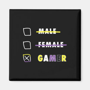 Lustiger nichtbinärer Gamer-Männer En Magnet